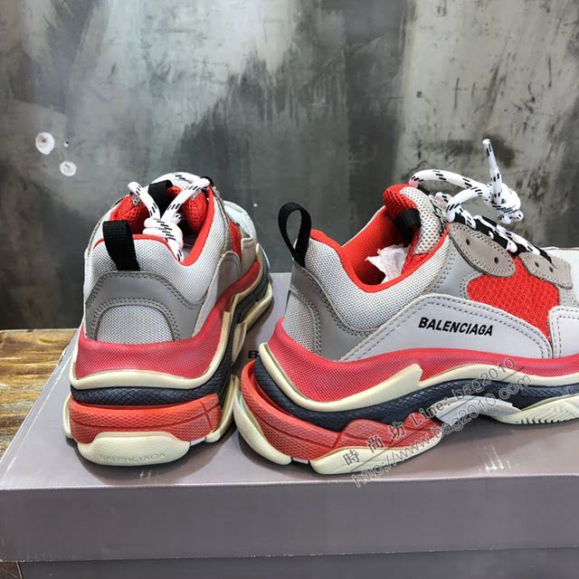 Balenciaga經典款男女鞋 巴黎世家頂級版本Triple S透氣3M反光姥爹復古運動鞋 Balenciaga情侶款老爹鞋  hdbl1170